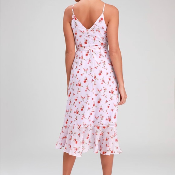 Lulus Doreen Lavender Floral Print Ruffle Midi Dress - Picture 2 of 7